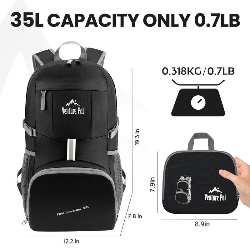 Venture Pal 35L Ultralight Lightweight Packable Foldable Travel Camping Hiking Outdoor Sports Backpack Daypack - Image 5